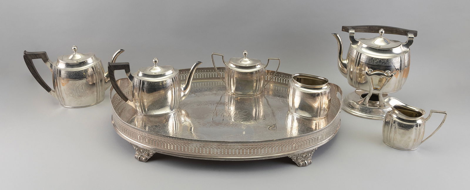 CALDWELL & CO. STERLING SILVER SIX-PIECE TEA SET Philadelphia, Late 19th/Early 20th Century Approx. (1 of 1)