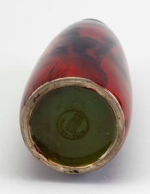 ZSOLNAY PECS PORCELAIN SCENIC VASE Hungary, Late 19th Centruy Height 7.5". Diameter at base 3.125".