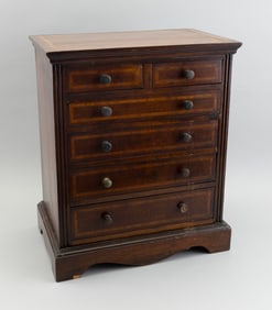 ENGLISH TABLETOP CHEST Late 19th Century Height 18.5". Width 15.5". Depth 10".