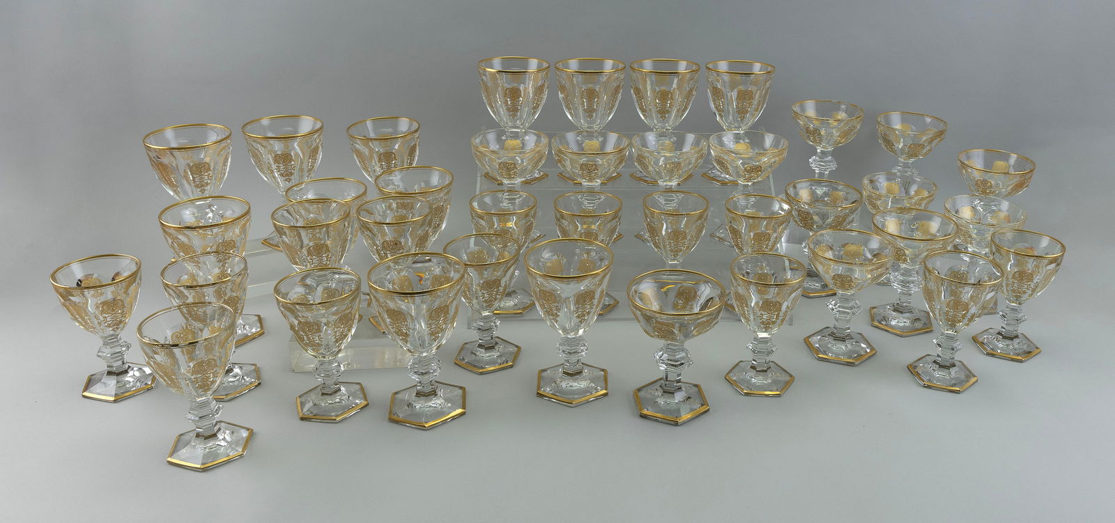 SET OF BACCARAT "EMPIRE" CRYSTAL STEMWARE France, 20th Century (1 of 3)