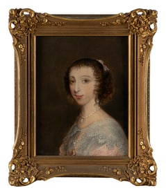 CONTINENTAL SCHOOL (18th Century,), Portrait of a young woman., Oil on panel, 11.5" x 9". Framed 16"