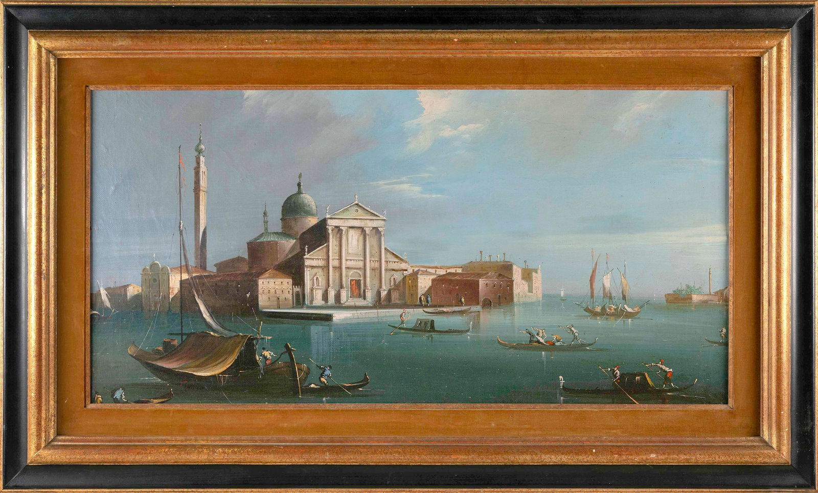 ITALIAN SCHOOL (Early 20th Century,), Venice., Oil on canvas, 21.5" x 42". Framed 32" x 54". (1 of 2)