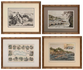 FOUR ENGRAVINGS PERTAINING TO ROWING Late 19th Century Sizes vary; all approx. 10" x 14". Framed 18"
