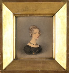 ADAM BUCK (United Kingdom, 1759-1833), Bust portrait of a young lady., Watercolor, 5" x 4.25" sight.