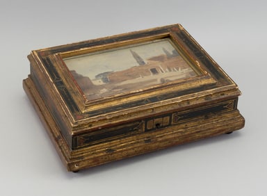 CARL OSCAR BORG (California/Sweden, 1879-1947), Decoratively painted and gilded box, the hinged lid