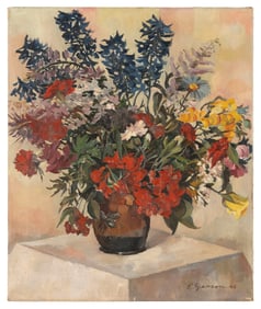 ROGER GERSON (Luxembourg, 1913-1966), Floral still life., Oil on canvas, 24" x 20". Unframed.