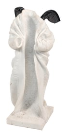 ITALIAN MARBLE SCULPTURE OF A HEAVENLY ROBE 20th Century Height 30.5". Width 22". Depth 11.75".