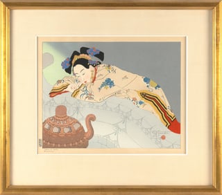 PAUL JACOULET (France/Japan, 1902-1960), "Fum?es de Santal. Mandchoukuo" (#115)., Woodblock print,