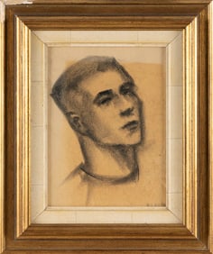 ANDRE LHOTE (France, 1885-1962), Bust portrait of a man., Pencil on paper, 9.25" x 6.75" sight.