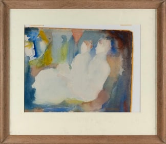 MICHAEL LEMMERMEYER (America, 1891-1970), Seated figures., Watercolor on paper, 14" x 20" sight.