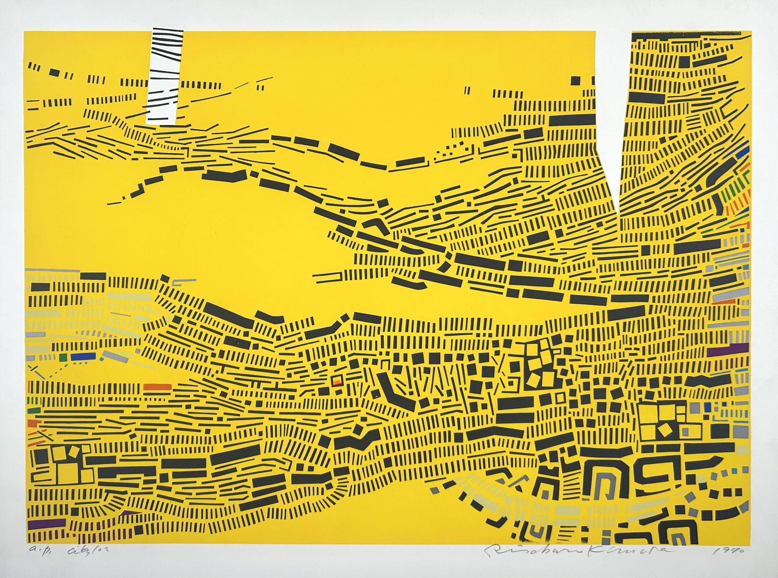 RISABURO KIMURA (Japan, 1924-2014), "City 102", 1970., Color screenprint, sheet 18" x 24". Unframed. (1 of 2)