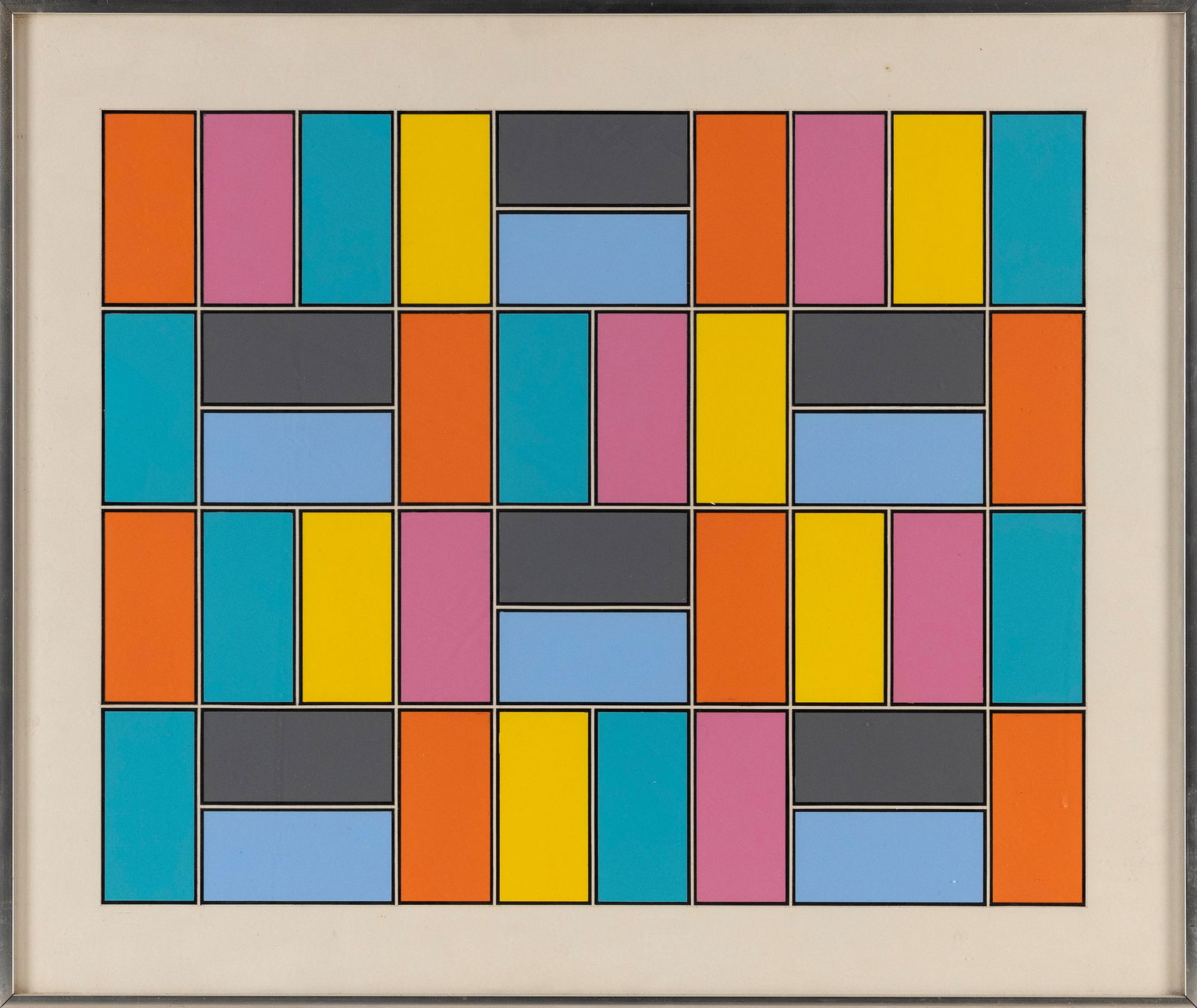JACKSON (JACK) GREGORY (Massachusetts/Maine, 1938-), Color blocks., Mixed media on paper, 19.5" x (1 of 2)