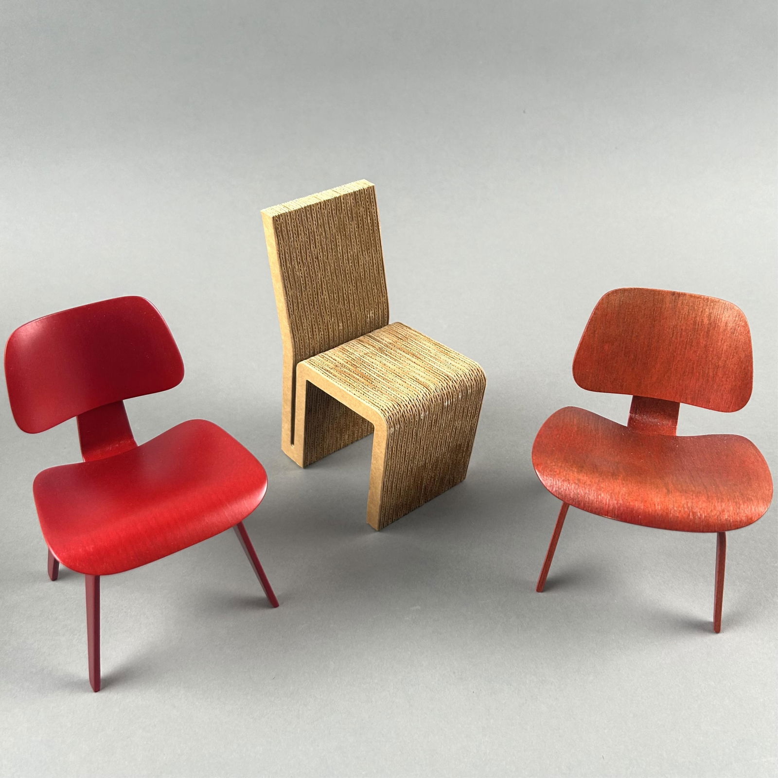 THREE VITRA DESIGN MUSEUM MINIATURE CHAIRS BY AMERICAN DESIGNERS 20th Century Heights from 4.5" to (1 of 3)