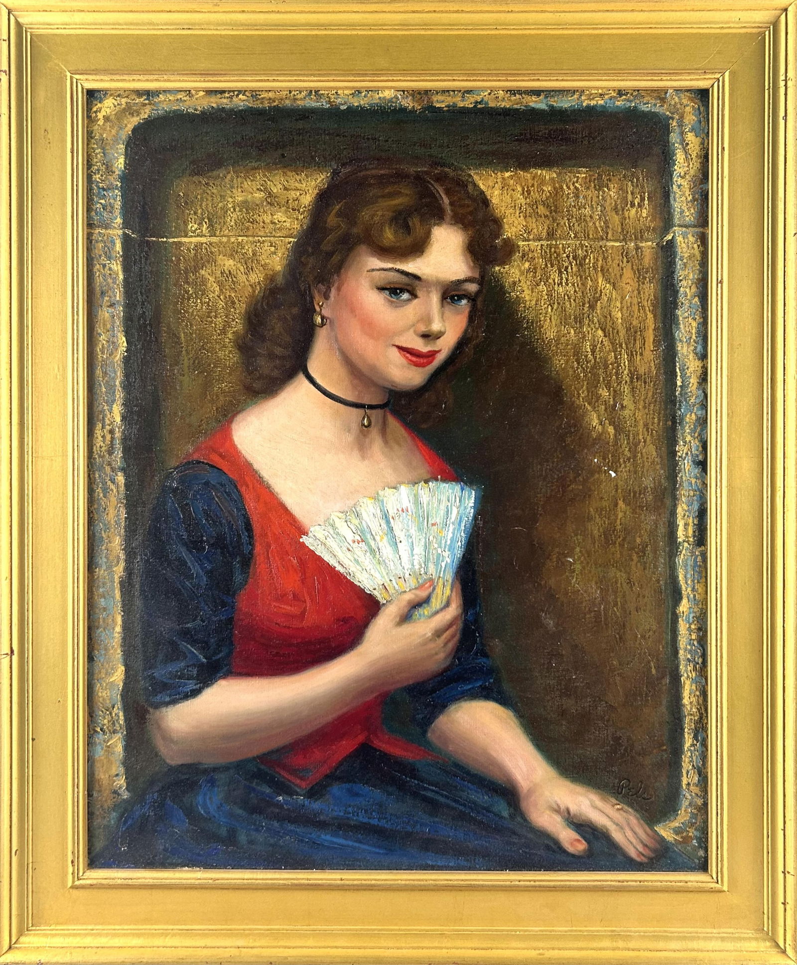 ALBERT PELS (New York/Ohio, 1910-1998), Lady with a fan., Oil on canvas, 30" x 24". Framed 36" x: ALBERT PELSNew York/Ohio, 1910-1998Lady with a fan. Signed lower right "Pels".Oil on canvas, 30" x 24". Framed 36" x 30".