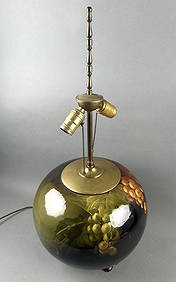 WELLER LOUWELSA ART POTTERY TABLE LAMP Early 20th Century Base height 11". Diameter approx. 12". (1 of 3)