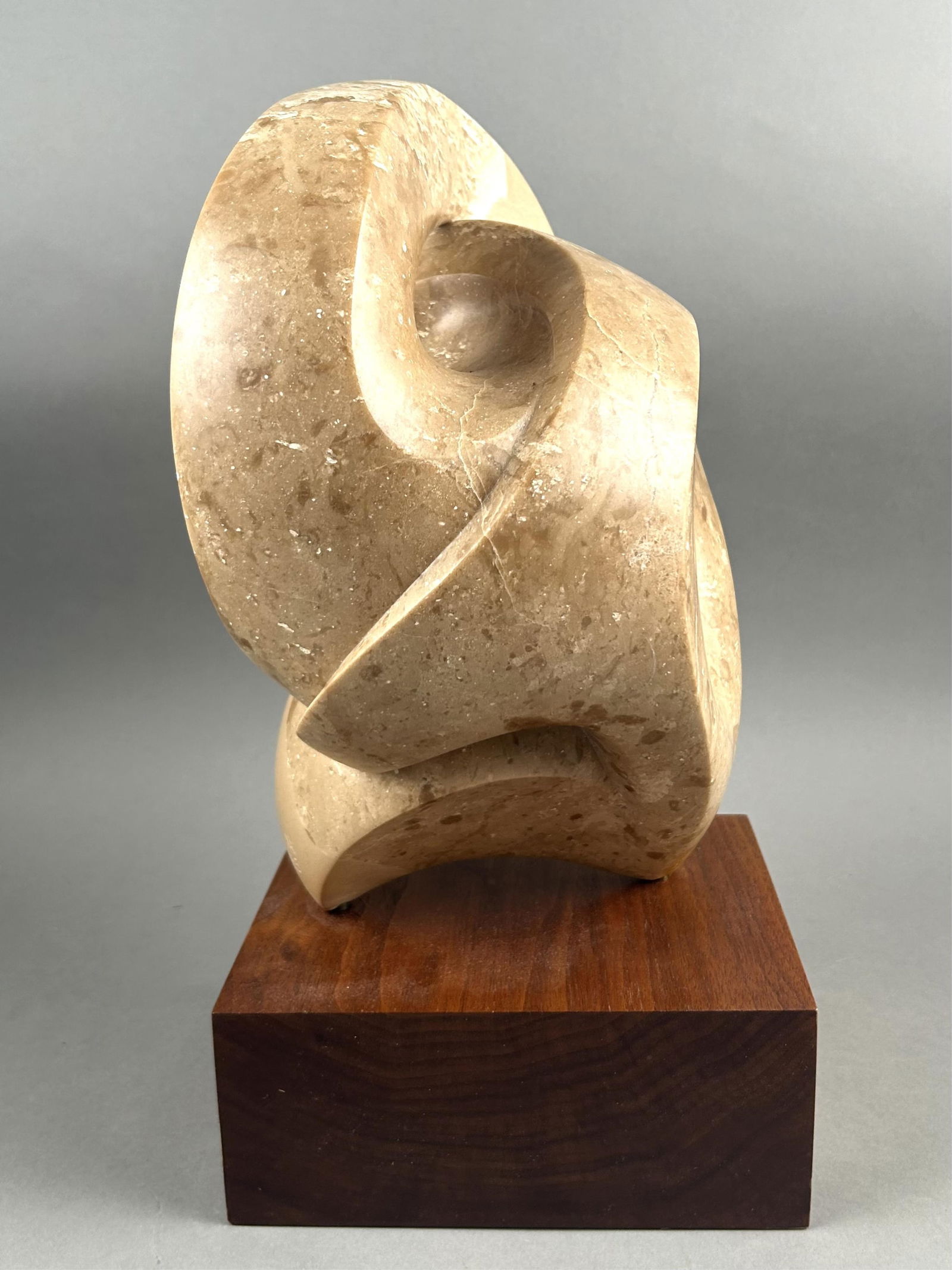 CONTEMPORARY CARVED STONE SCULPTURE Circa 1985 Height 14.5". (1 of 4)