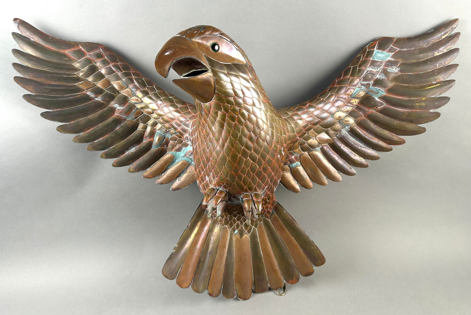 ATTRIBUTED TO SERGIO BUSTAMANTE (New Mexico/Mexico/Holland, 1949-), Flying parrot., Copper, width (1 of 2)