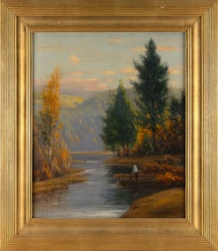GUSTAVE ADOLPH WIEGAND (New York/Germany, 1870-1957), Autumn in the mountains., Oil on canvas, 24" x