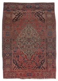 FERAGHAN SAROUK RUG: 3'4" X 4'9" Early 20th Century