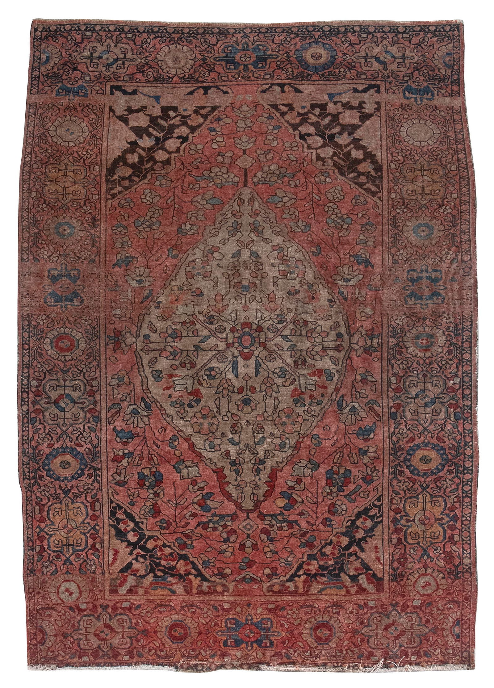 FERAGHAN SAROUK RUG: 3'4" X 4'9" Early 20th Century (1 of 3)