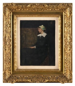 DOUGLAS VOLK (New York/Minnesota/Maine/Massachusetts, 1856-1935), Profile portrait of a seated