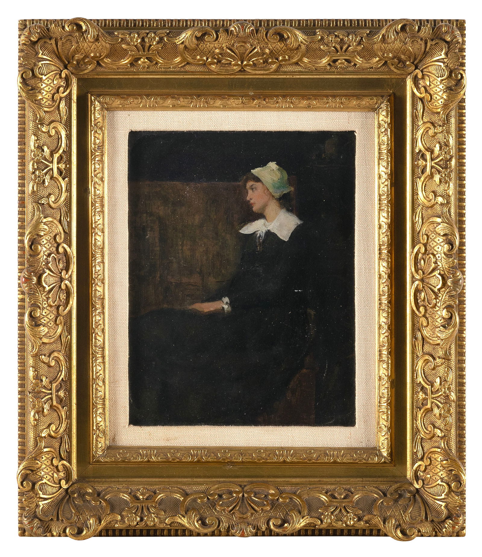 DOUGLAS VOLK (New York/Minnesota/Maine/Massachusetts, 1856-1935), Profile portrait of a seated (1 of 2)