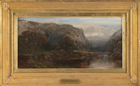 WILLIAM LOUIS SONNTAG, SR. (Ohio/New York, 1822-1900), Mountain landscape with a figure and cattle.,