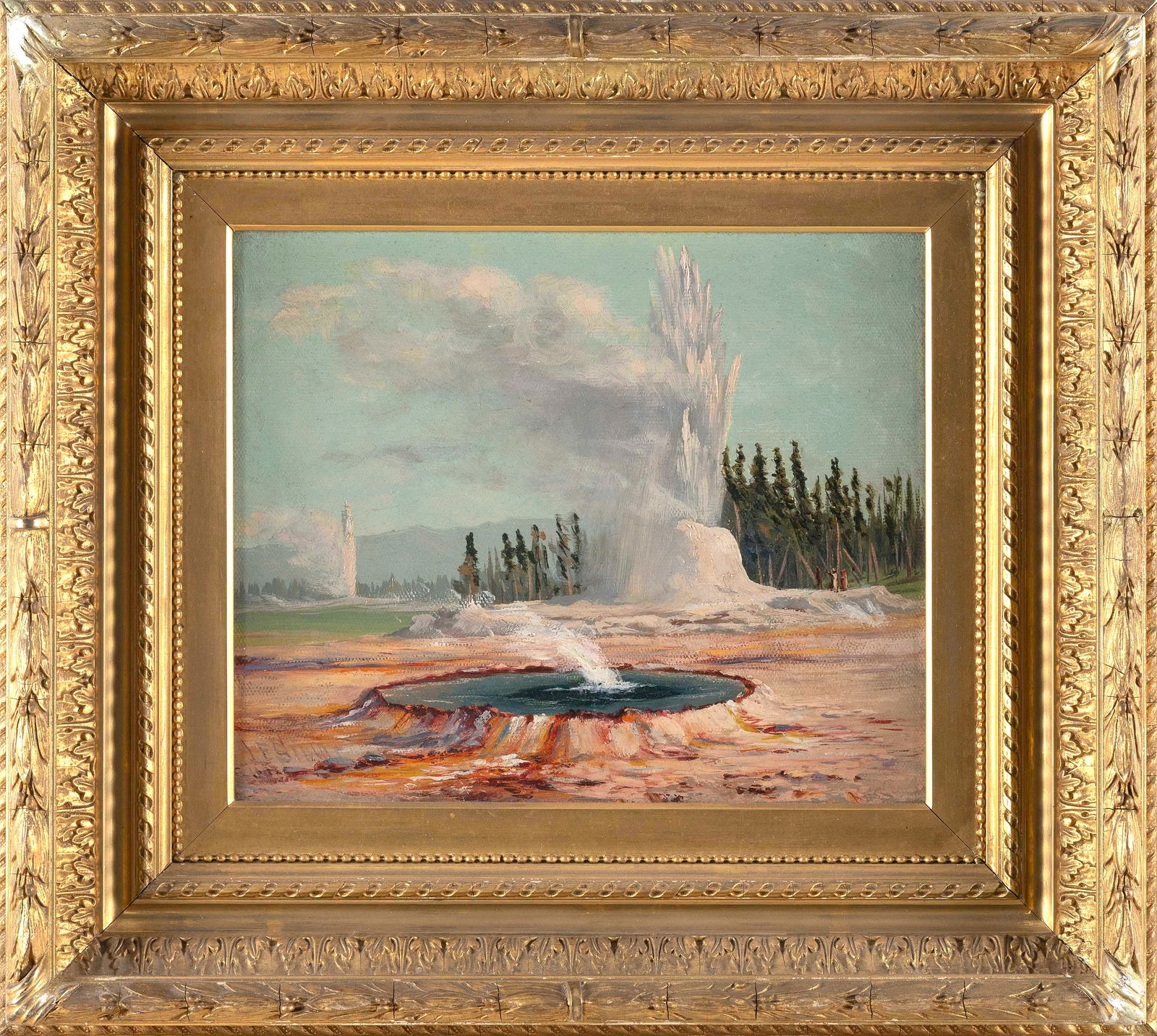 JAMES EVERETT STUART (California/Illinois/Maine, 1852-1941), "Castle Well & Geyser Old Faithful (1 of 2)