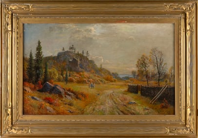 LEMUEL D. ELDRED (Massachusetts, 1848-1921), "Assonet 1920"., Oil on canvas, 18" x 30". Framed 26" x
