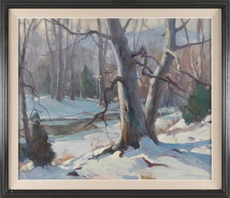 EMILE ALBERT GRUPPE (Massachusetts, 1896-1978), "Spring Thaw / A Sunlight Morning"., Oil on canvas,