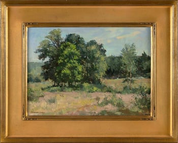 BERNARD COREY (Massachusetts, 1914-2000), "Summer Splendor"., Oil on board, 10" x 14". Framed 16" x