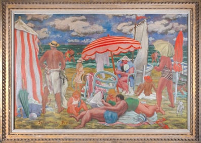 SALVATORE PINTO (Pennsylvania/Italy, 1905-1966), "Sunday Afternoon", circa 1929., Oil on canvas,