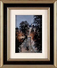 MICHEL DELACROIX (France, 1933-), "Le Passage Vandrezanne"., Acrylic on board, 8.5" x 6.5". Framed