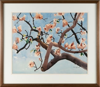 JAMES EDWARD FITZGERALD (Massachusetts/California, 1899-1971), Apple blossoms., Watercolor, 19" x