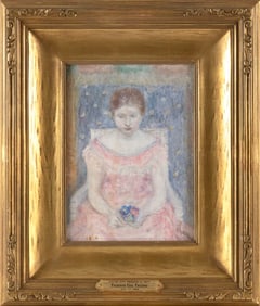 FREDERICK CARL FRIESEKE (New York/Michigan/France, 1874-1939), "Louise with Nosegay"., Oil on panel,