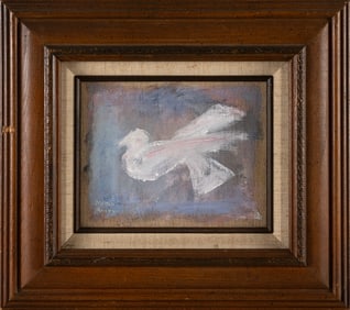 MILTON CLARK AVERY (New York/Connecticut, 1885-1965), White dove., Oil on canvas, 7.5" x 9.5".