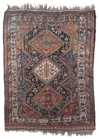 AFSHAR RUG: 5'2" X 7'5" First Half of the 20th Century