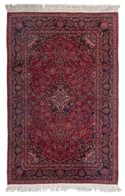 KESHAN RUG: 4'5" X 6'10" Mid-20th Century