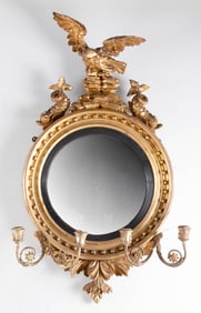 CHIPPENDALE GILT GIRANDOLE MIRROR 18th Century Height 41". Width 24". Depth 7.5".