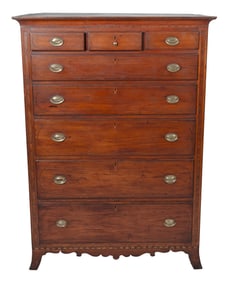 PENNSYLVANIA TALL CHEST Late 18th Century Height 62". Width 43". Depth 21".