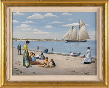 BEN NEILL (Massachusetts, 1914-2001), "Schooner Coasting In Circa 1910 - Schooner Alice Wentworth