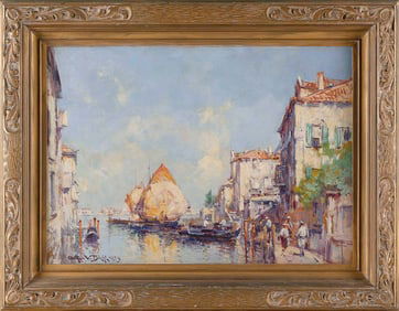 ARTHUR VIDAL DIEHL (Massachusetts/New York/England, 1870-1929), Venice., Oil on panel, 14" x 19.75".
