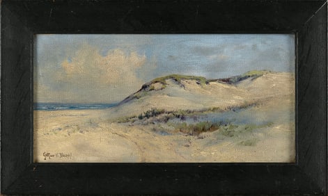 ARTHUR VIDAL DIEHL (Massachusetts/New York/England, 1870-1929), Cape Cod dunes., Oil on canvas, 6" x