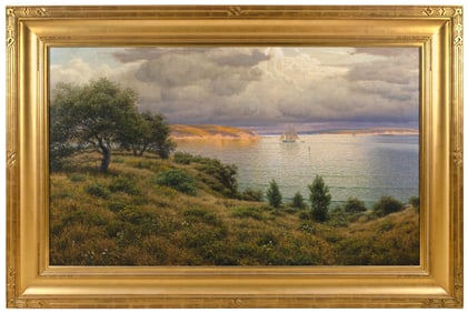 JOSEPH MCGURL (Massachusetts, 1958-), "Inside a Cloud"., Oil on canvas, 36" x 60". Framed 49" x 73".