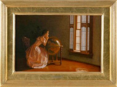 PETER TAYLOR QUIDLEY (Massachusetts/Saudi Arabia, 1945-2023), "Winter Wishes"., Oil on board, 13" x