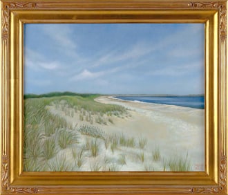 YASEMIN KYRENA TOMAKAN (Connecticut/Massachusetts/Turkey, 1958-), "Long Beach, Centerville"., Oil on