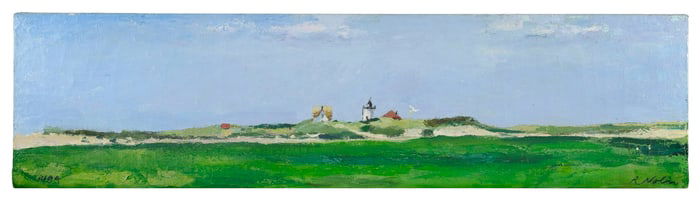 RAY NOLIN (Massachusetts/Connecticut, 1954/59-2015), Race Point., Oil on canvas, 14" x 53".