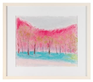WOLF KAHN (New York/Vermont/Germany, 1927-2020), Dramatic pink sunset., Pastel on paper, 13.5" x