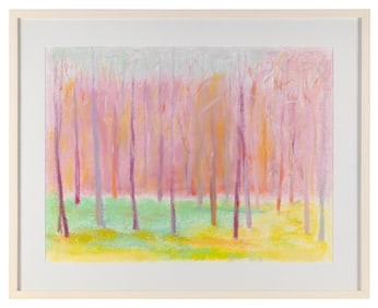 WOLF KAHN (New York/Vermont/Germany, 1927-2020), A stand of trees., Pastel on paper, 21.5" x 29".