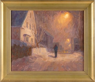 SIMIE MARYLES (America, Contemporary), "Blizzard"., Oil on canvas, 20" x 24". Framed 27" x 30".